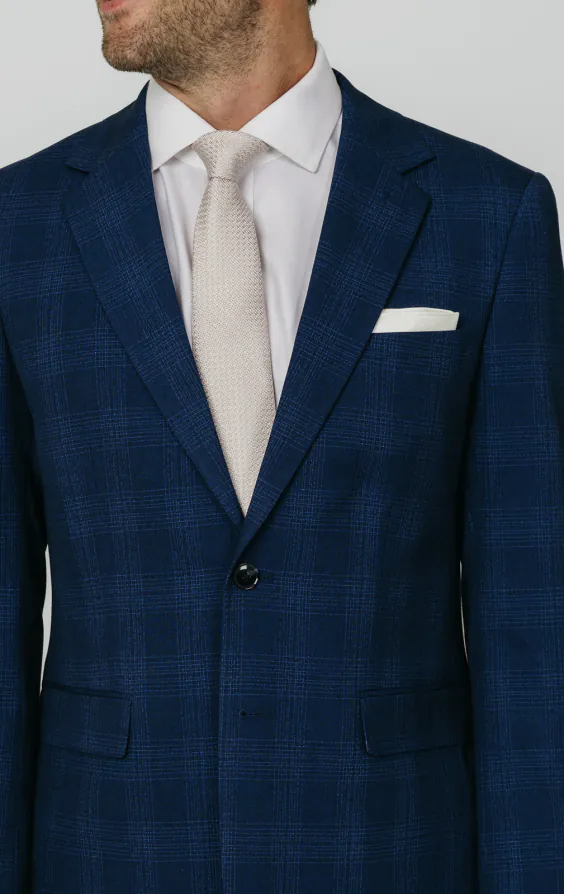 Royal Blue Shadow Check Suit | Dobell