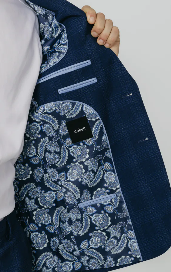 Royal Blue Shadow Check Suit Jacket - photo 4 Royal Blue Shadow Check Suit Jacket - photo 4