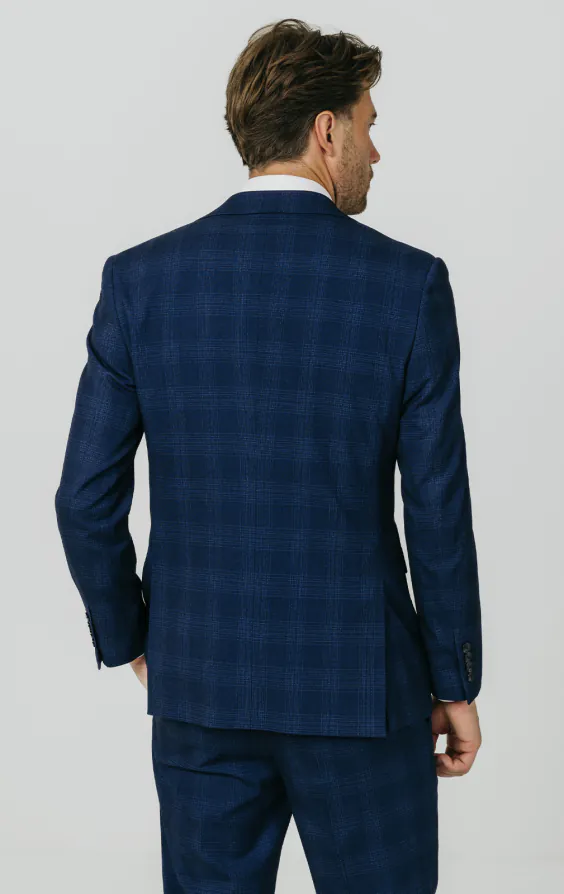 Royal Blue Shadow Check Suit Jacket - photo 5 Royal Blue Shadow Check Suit Jacket - photo 5