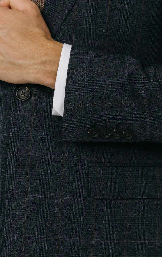 Navy with Rust Check Suit Jacket - photo 2 Navy with Rust Check Suit Jacket - photo 2