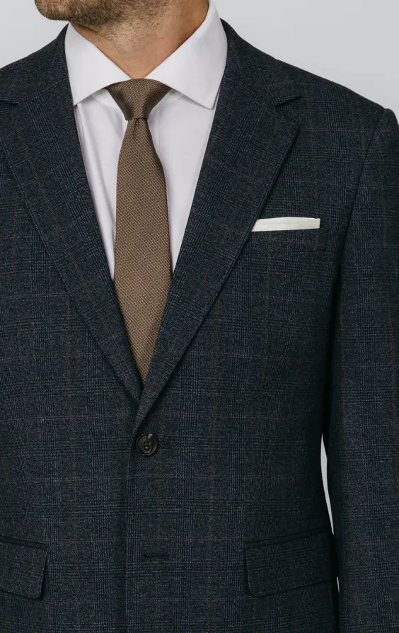 Navy with Rust Check Suit Jacket - photo 3 Navy with Rust Check Suit Jacket - photo 3