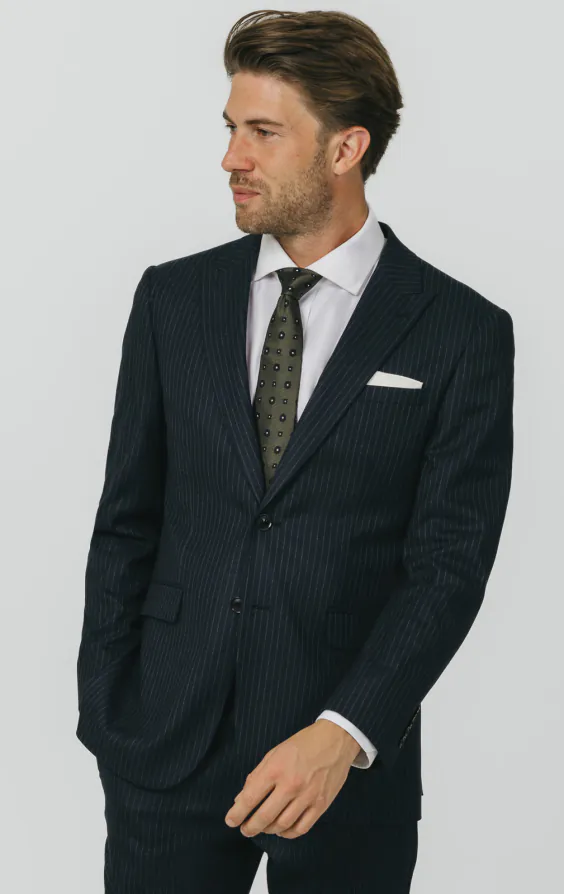 Navy Chalkstripe Suit Jacket Navy Chalkstripe Suit Jacket