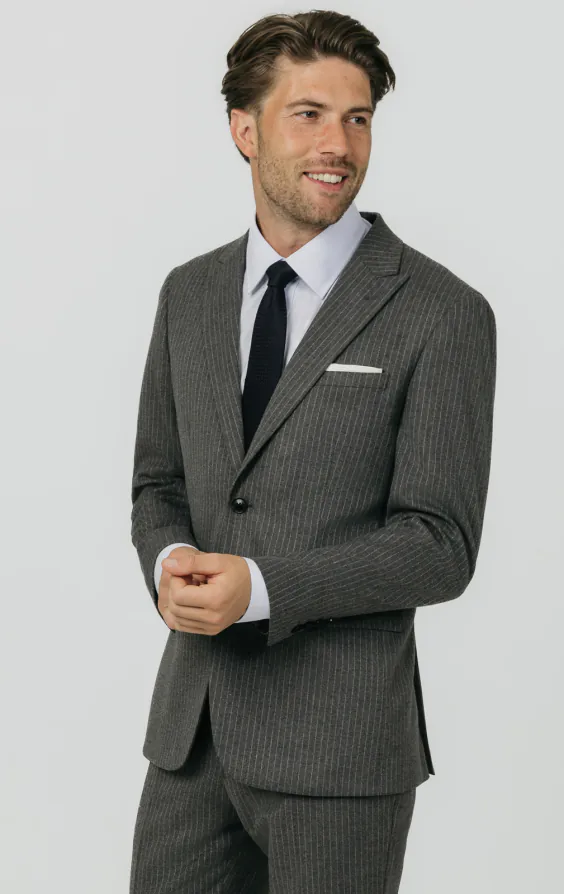 Charcoal Chalkstripe Suit Jacket Charcoal Chalkstripe Suit Jacket