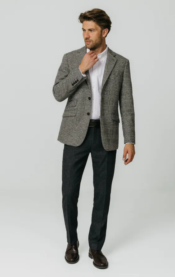 Black and Cream Prince of Wales Check Tweed Jacket - photo 1 Black and Cream Prince of Wales Check Tweed Jacket - photo 1