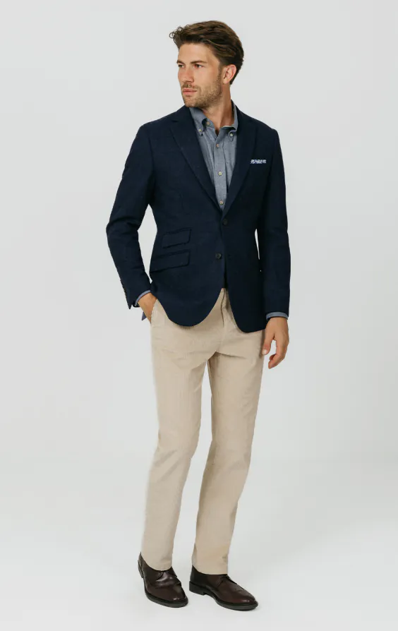 Navy Herringbone Tweed Jacket - photo 1 Navy Herringbone Tweed Jacket - photo 1