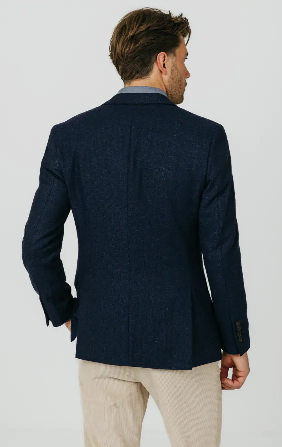 Navy Herringbone Tweed Jacket - photo 5 Navy Herringbone Tweed Jacket - photo 5