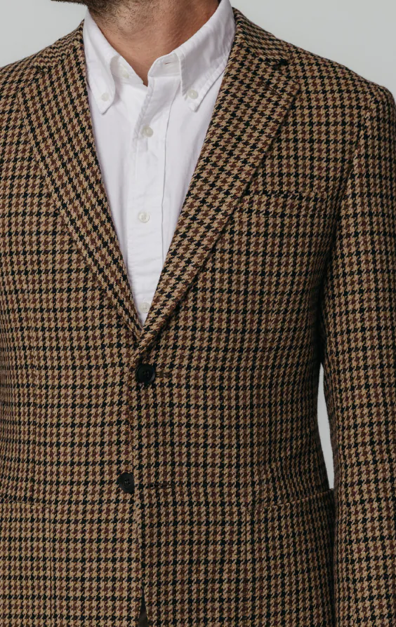 Brown Houndstooth Tweed Jacket - photo 3 Brown Houndstooth Tweed Jacket - photo 3