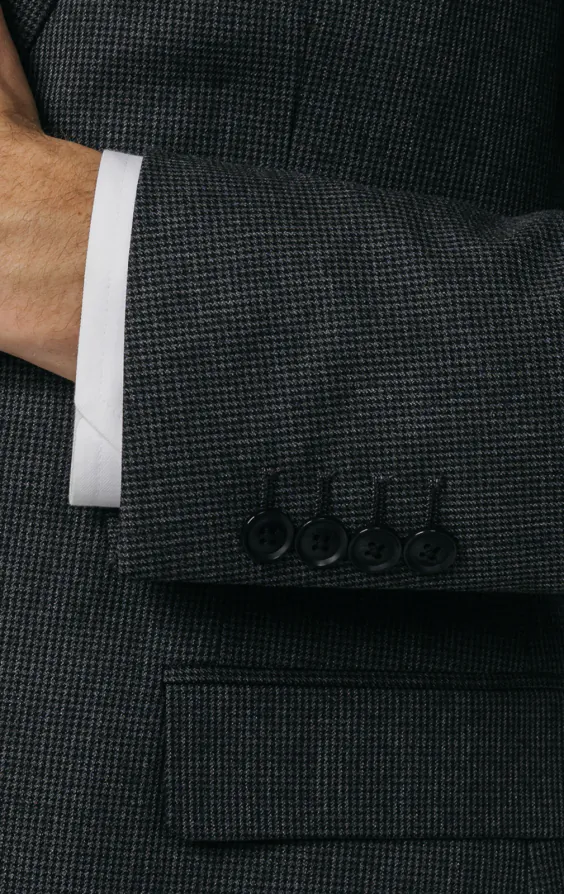Charcoal Puppytooth Check Suit - photo 2