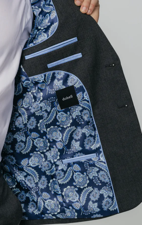 Charcoal Puppytooth Check Suit - photo 4