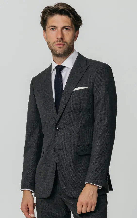 Charcoal Puppytooth Check Suit Jacket Charcoal Puppytooth Check Suit Jacket