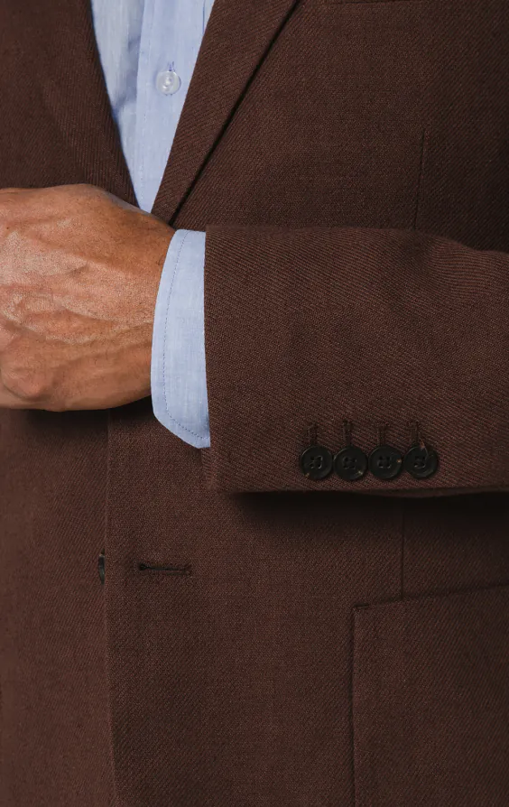 Mocha Linen Suit Jacket - photo 2