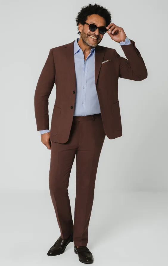 Mocha Linen Suit Jacket - photo 5