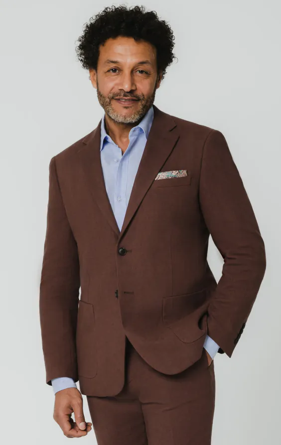 Mocha Linen Suit Jacket - photo 1