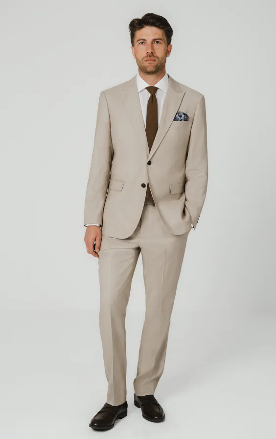 Stone Sharkskin Suit Jacket - photo 1
