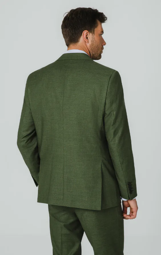 Pine Green Textured Weave 3 Piece Suit - photo 5 Pine Green Textured Weave 3 Piece Suit - photo 5