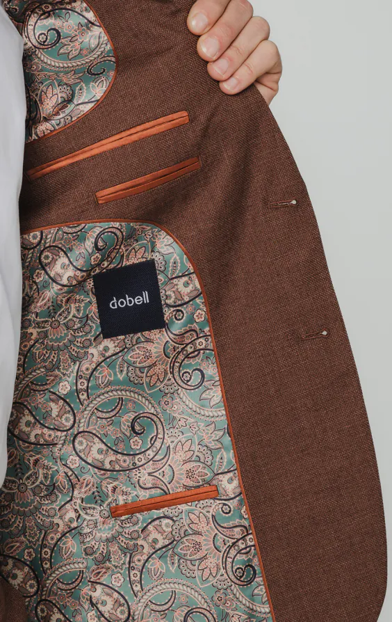 Rust Brown Textured Weave Suit Jacket - photo 4