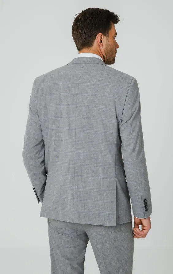 Light Gray & Blue Check Suit Jacket - photo 5 Light Gray & Blue Check Suit Jacket - photo 5