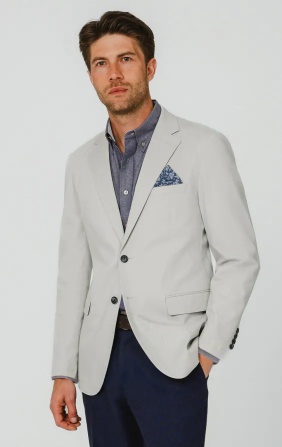Light Gray Cotton Twill Jacket Light Gray Cotton Twill Jacket