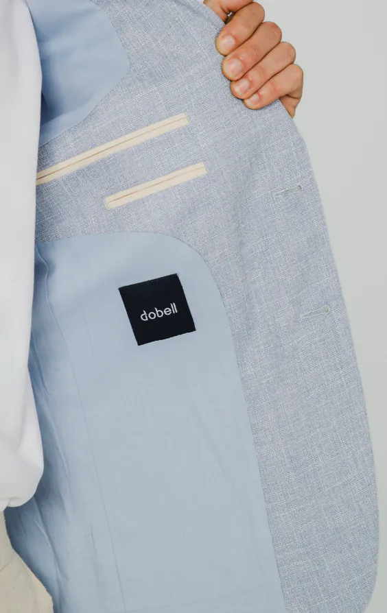 Light Blue Textured Weave Jacket - photo 3