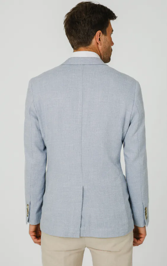 Light Blue Textured Weave Jacket - photo 4