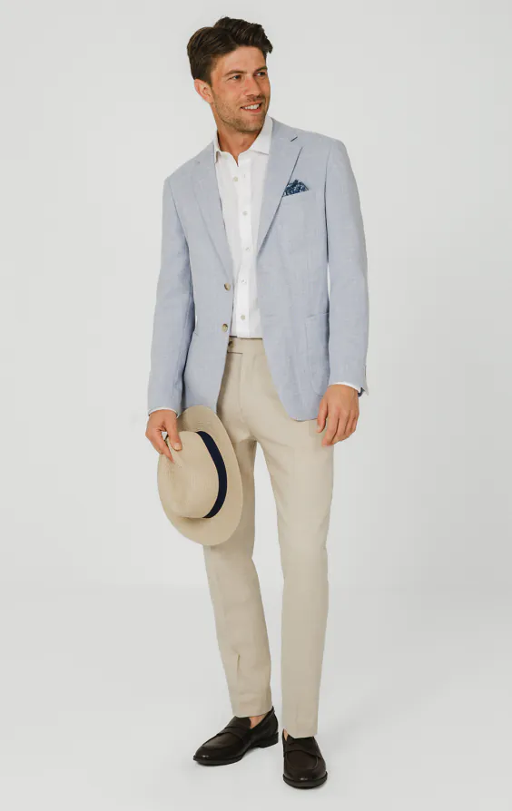 Light Blue Textured Weave Jacket - photo 1