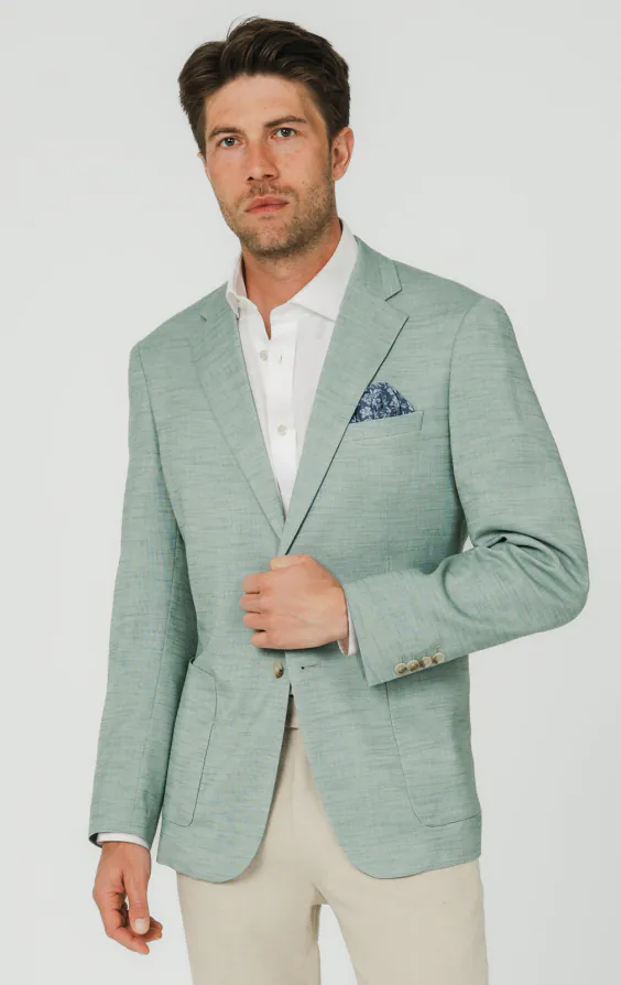 Aqua Green Textured Weave Jacket Aqua Green Textured Weave Jacket