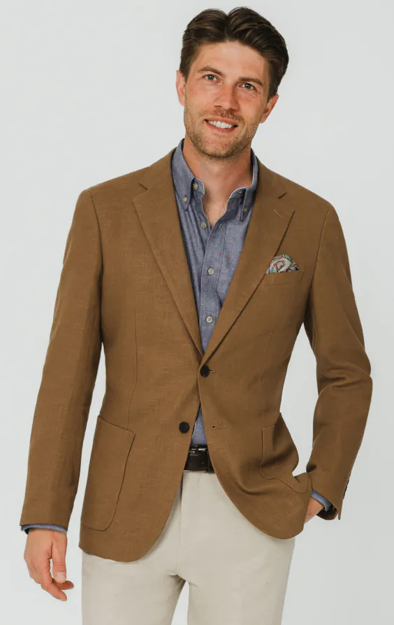 Mid Brown Ramie Jacket Mid Brown Ramie Jacket