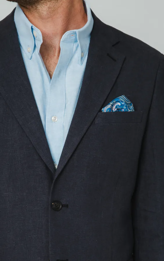 Navy 100% Linen Suit Jacket - photo 3 Navy 100% Linen Suit Jacket - photo 3
