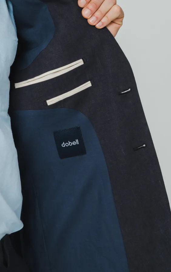 Navy 100% Linen Suit Jacket - photo 4 Navy 100% Linen Suit Jacket - photo 4