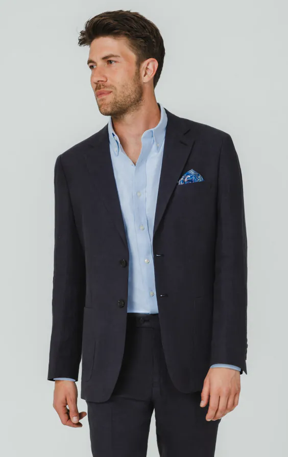 Navy 100% Linen Suit Jacket Navy 100% Linen Suit Jacket