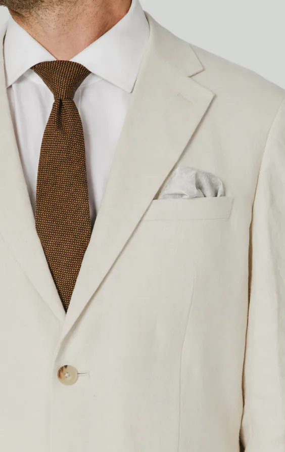 Cream Pure Linen Suit Jacket - photo 3