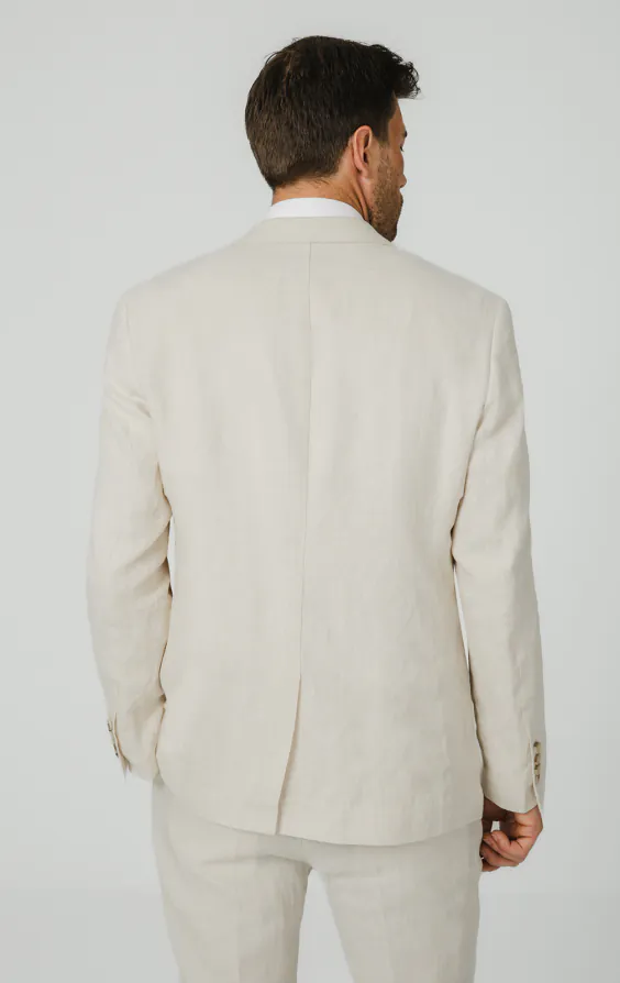Cream Pure Linen Suit Jacket - photo 5