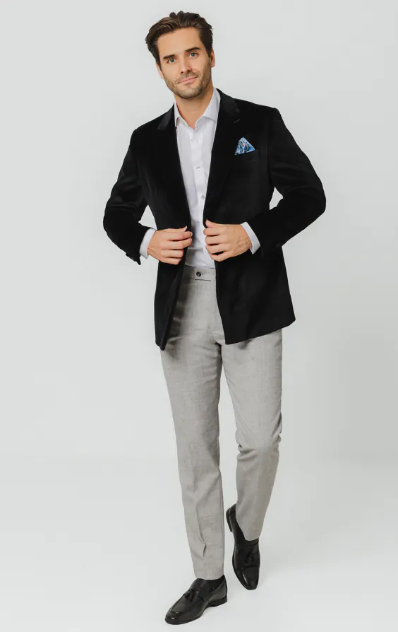 Black Velvet Double Breasted Jacket - photo 1