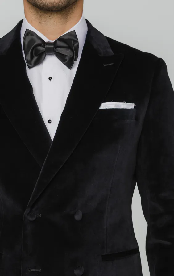 Black Velvet Double Breasted Jacket - photo 4