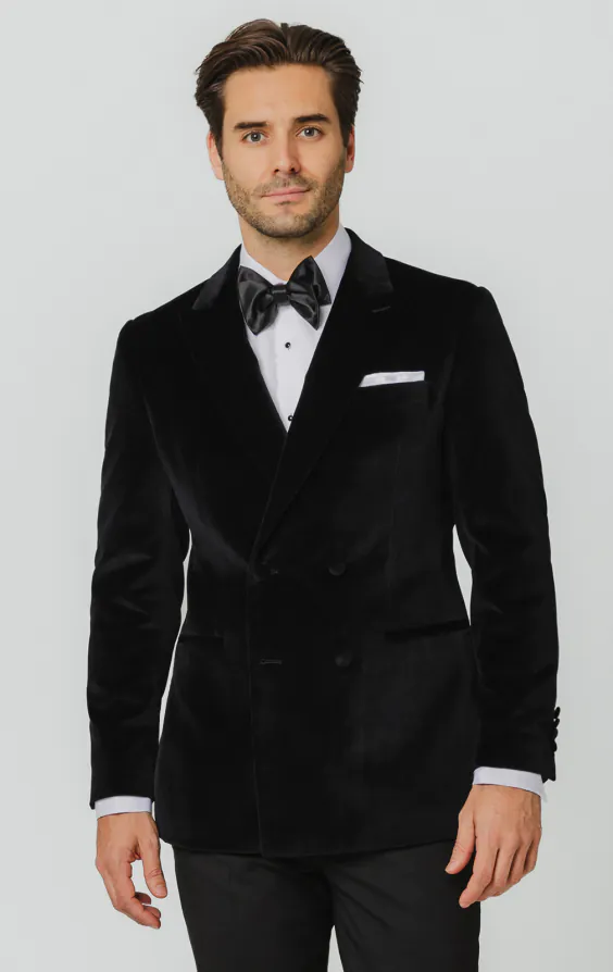 Black Velvet Double Breasted Jacket - photo 2