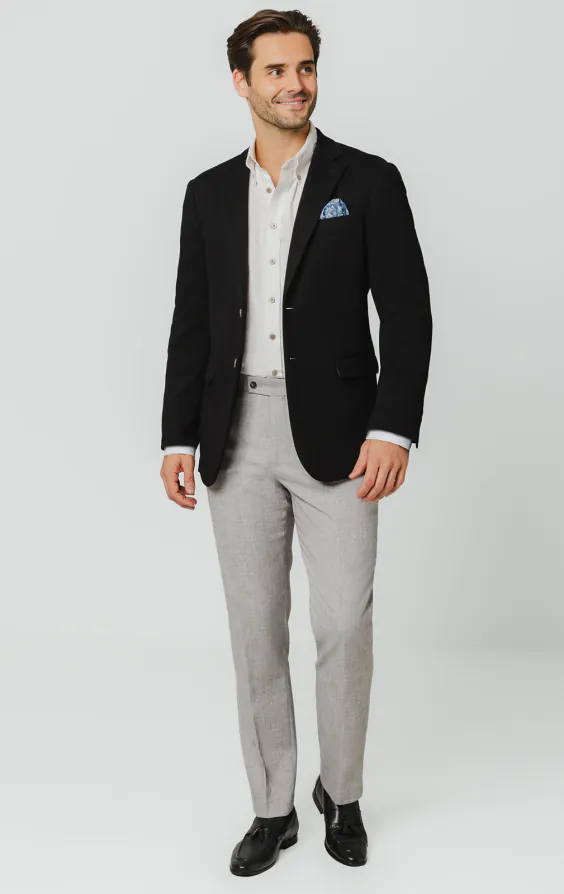 Black Cotton Pique Jacket - photo 1
