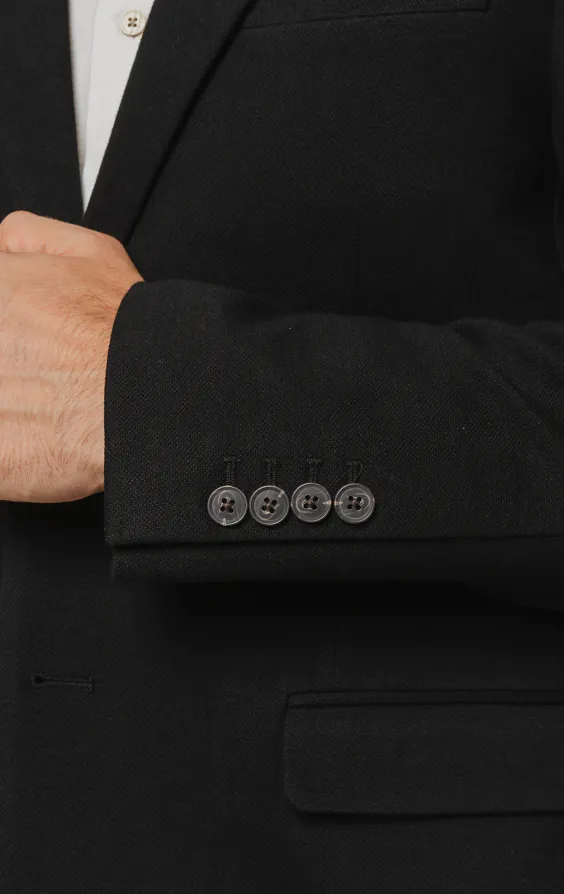 Black Cotton Pique Jacket - photo 2 Black Cotton Pique Jacket - photo 2