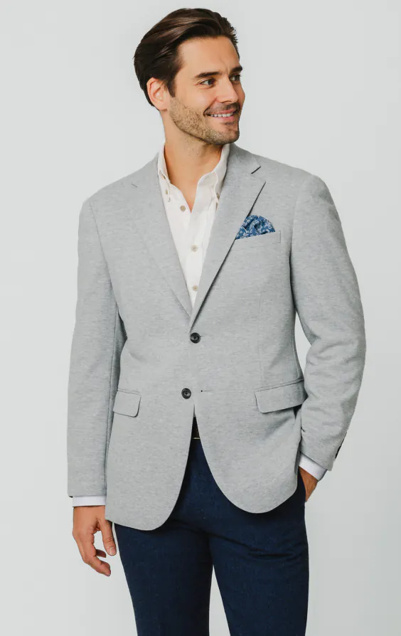Gray Cotton Pique Jacket Gray Cotton Pique Jacket