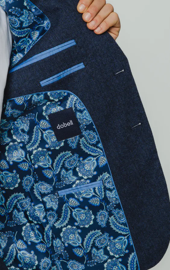 Blue Herringbone Tweed Suit - photo 5 Blue Herringbone Tweed Suit - photo 5