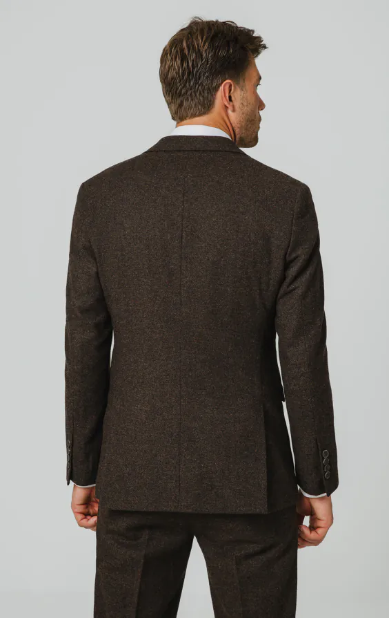 Dark Brown Donegal Tweed Suit Jacket - photo 5 Dark Brown Donegal Tweed Suit Jacket - photo 5
