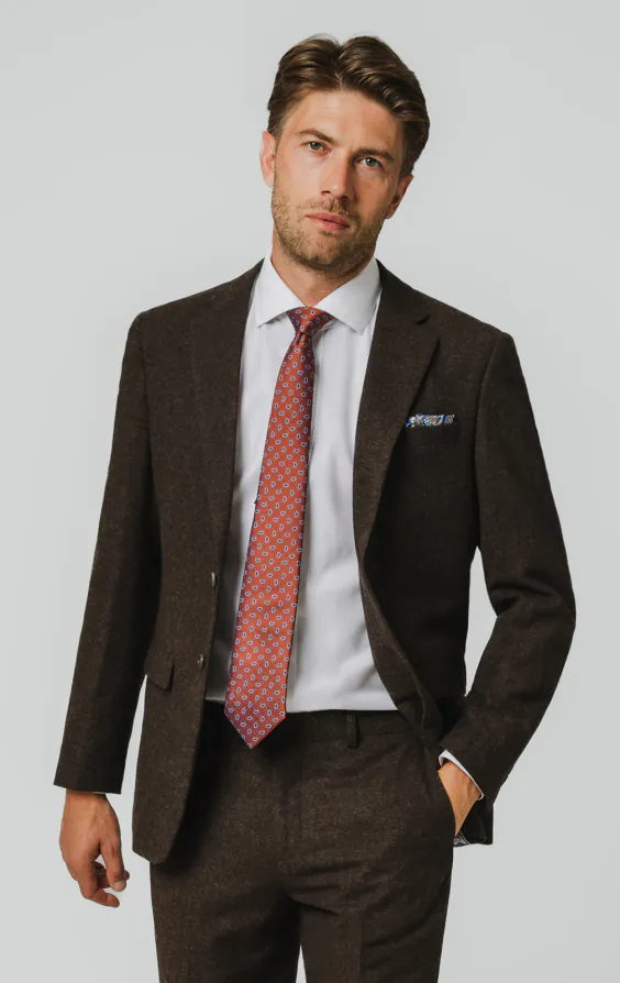 Dark Brown Donegal Tweed Suit Jacket Dark Brown Donegal Tweed Suit Jacket