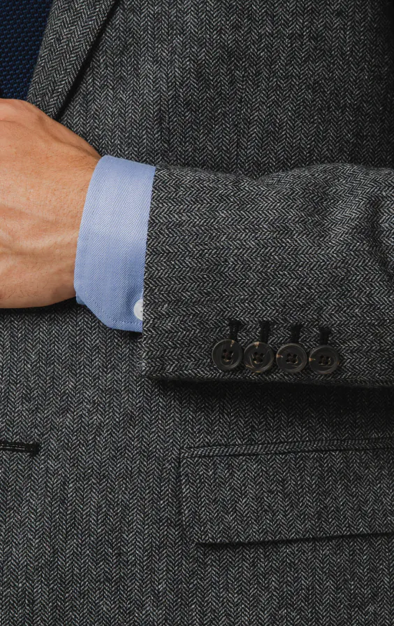 Grey Herringbone Tweed Suit - photo 2