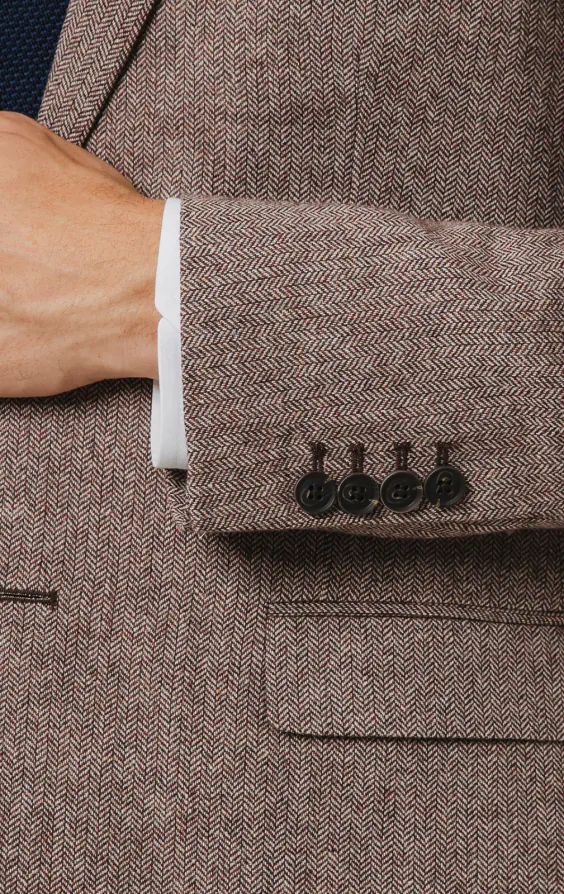 Redwood Herringbone Tweed Suit Jacket - photo 2