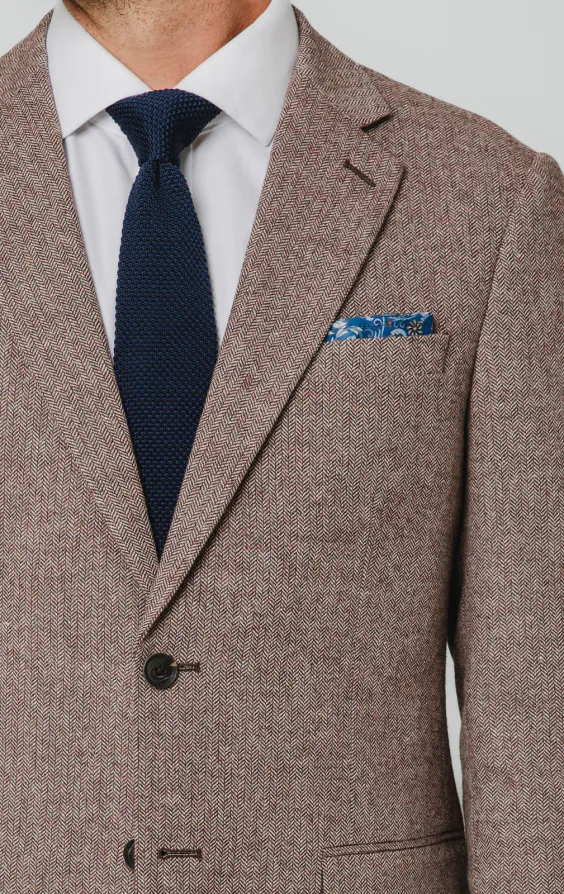 Redwood Herringbone Tweed Suit Jacket - photo 3