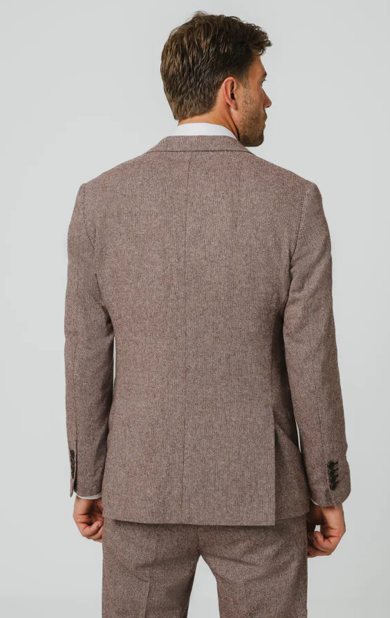 Redwood Herringbone Tweed Suit Jacket - photo 5