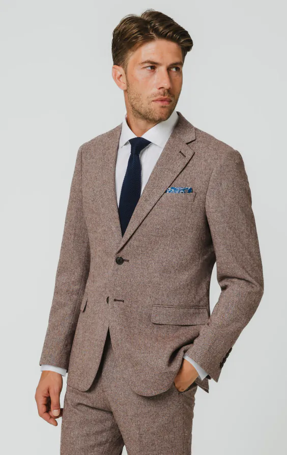 Redwood Herringbone Tweed Suit Jacket