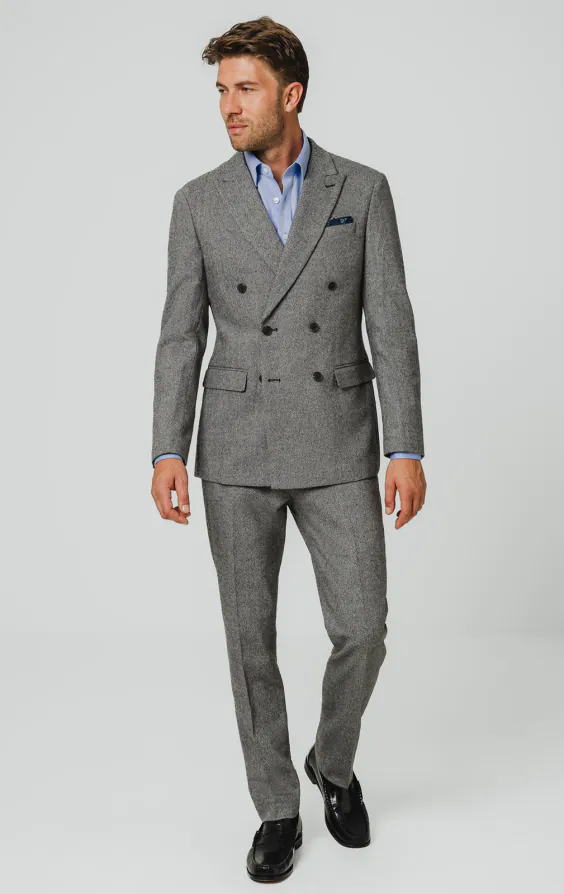 Gray Twill Tweed Suit Jacket - photo 1 Gray Twill Tweed Suit Jacket - photo 1