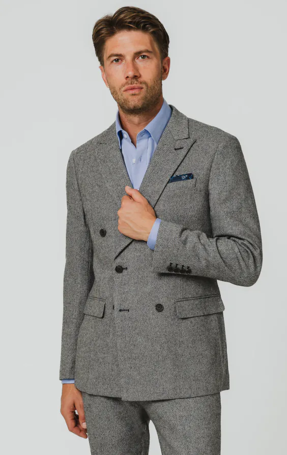 Gray Twill Tweed Suit Jacket Gray Twill Tweed Suit Jacket