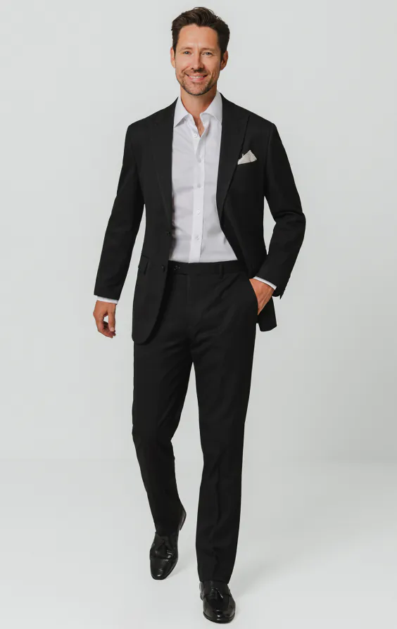 Black Pinstripe Suit Jacket - photo 1 Black Pinstripe Suit Jacket - photo 1