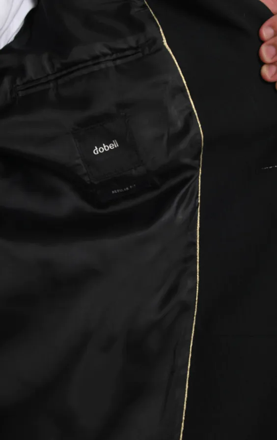 100% Wool Black Herringbone Morning Tailcoat - photo 4 100% Wool Black Herringbone Morning Tailcoat - photo 4
